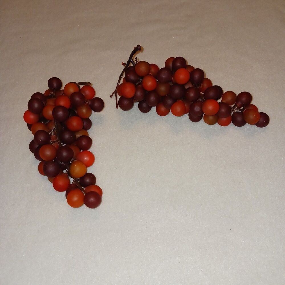 Faux Red Rubber Grape Clusters Fake Grapes Fruit Decorations